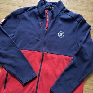 Ralph Lauren RLX Red Navy Blue Track Jacket Polo Men's XXL 122nd US Open Preppy
